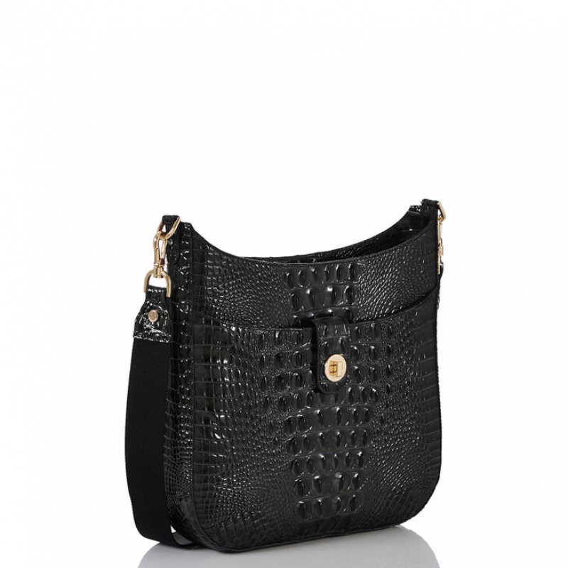 Black Women's Brahmin Leia Crossbody Bags | 8564CBEPJ