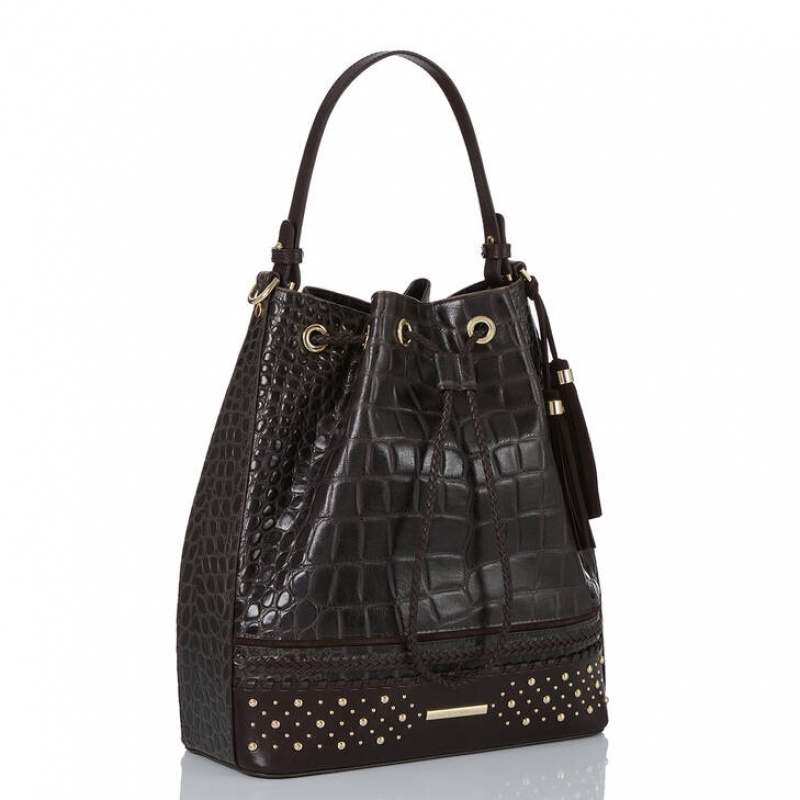 Black Women's Brahmin Marlowe Bucket Bags | 4523FBSWC