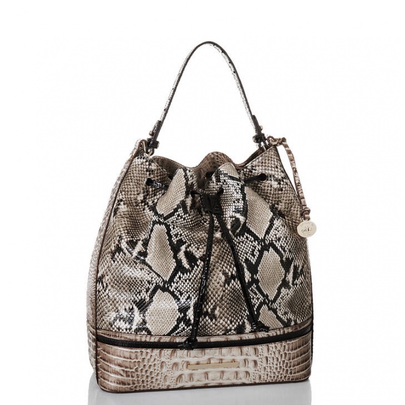 Black Women's Brahmin Marlowe Bucket Bags | 4097QOSCP