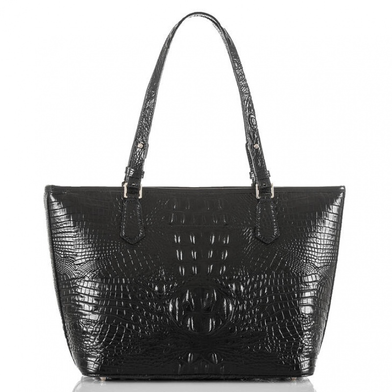 Black Women's Brahmin Medium Asher Tote Bags | 1640MWVUS