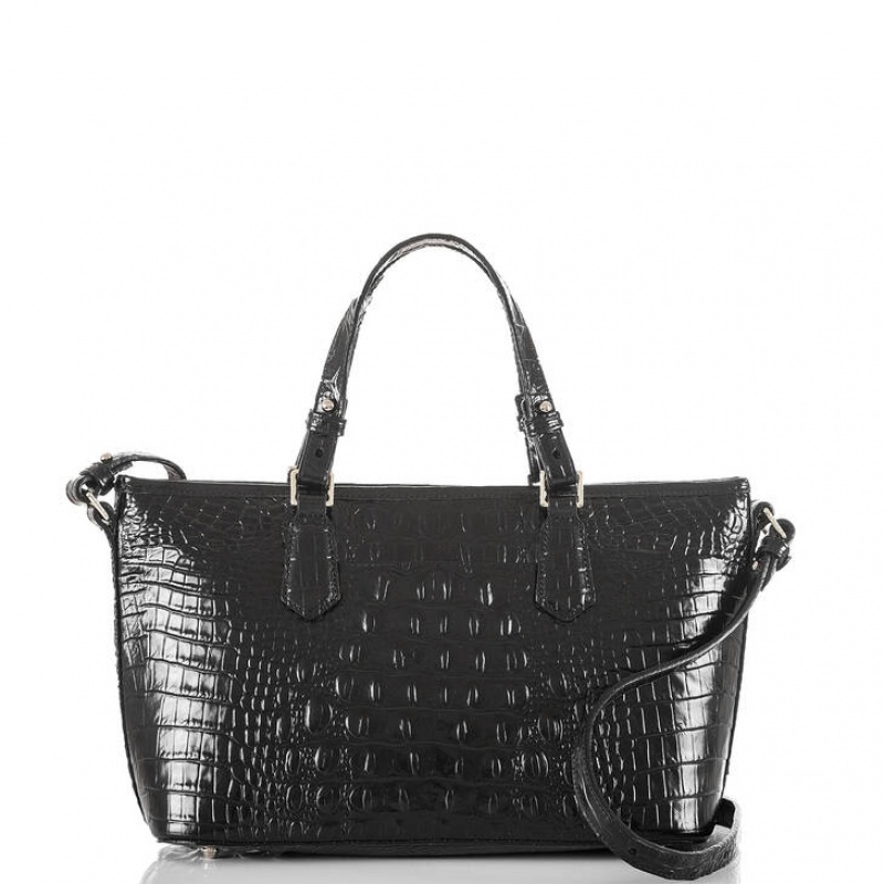 Black Women's Brahmin Mini Asher Satchel Bags | 1942ALEBR