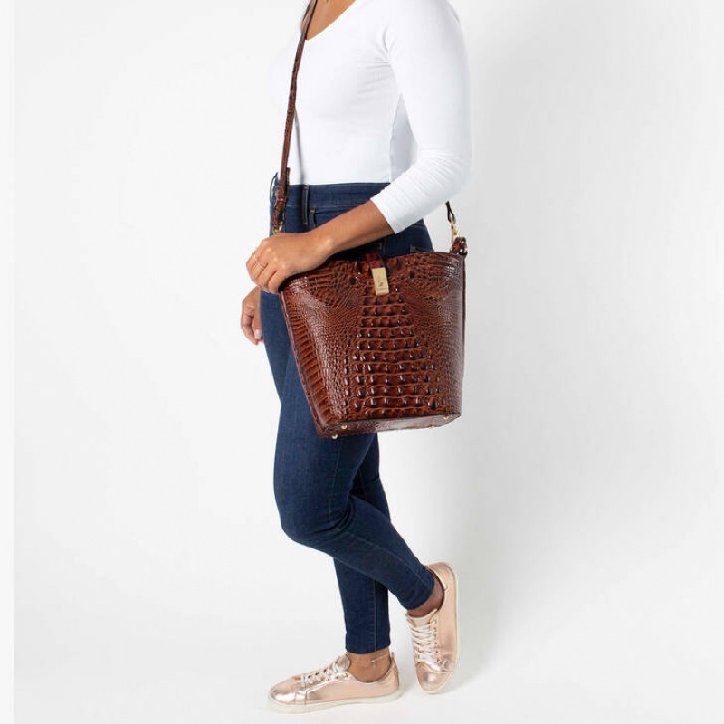 Black Women's Brahmin Shira Bucket Bags | 6729NHBJW