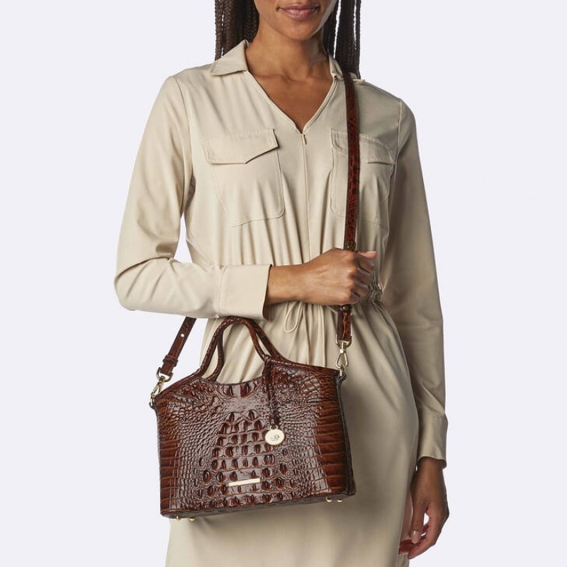 Black Women's Brahmin Small Elaine Crossbody Bags | 2489HMKTV