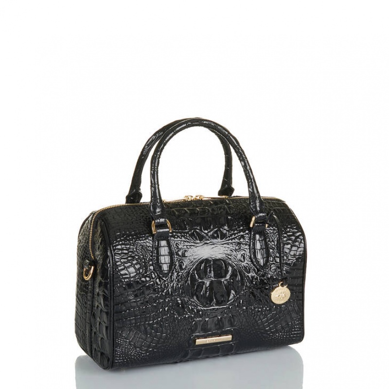 Black Women's Brahmin Stacy Satchel Bags | 0238LBUHA