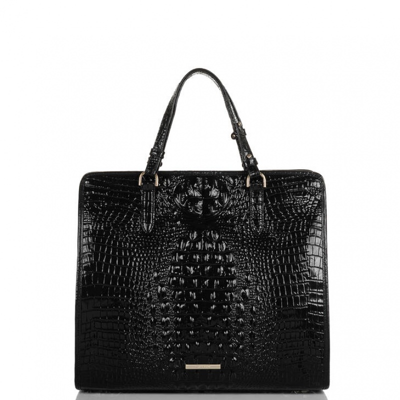 Black Women\'s Brahmin Tia Tote Bags | 4618GUTOJ