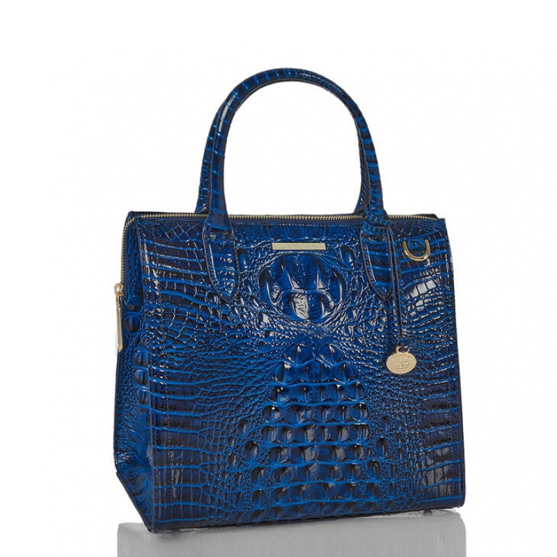 Blue Women's Brahmin Caroline Satchel Bags | 0836ARHYN