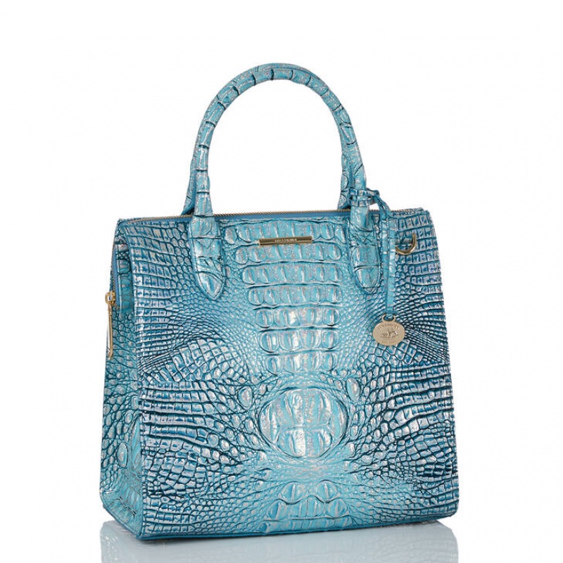 Blue Women's Brahmin Caroline Satchel Bags | 2018JLAKP