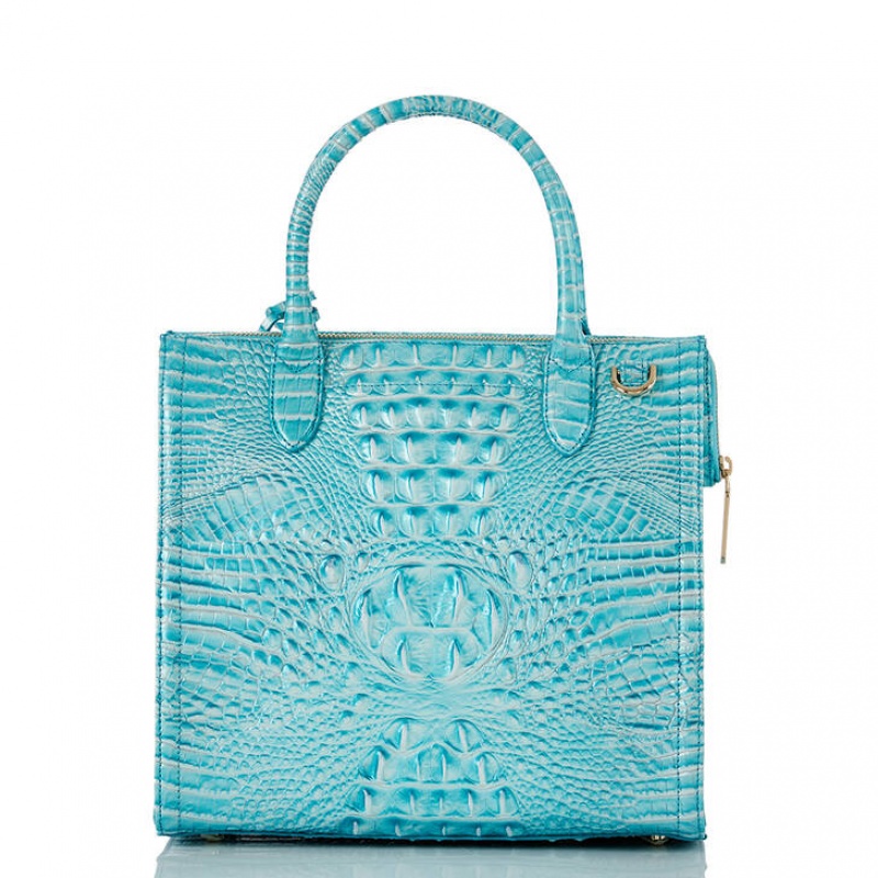 Blue Women's Brahmin Caroline Satchel Bags | 5297OGQBY