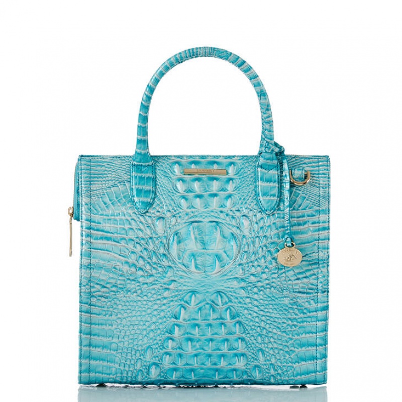 Blue Women\'s Brahmin Caroline Satchel Bags | 5297OGQBY