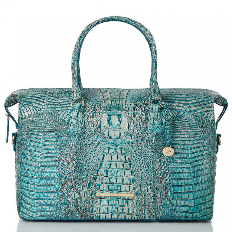 Blue Women\'s Brahmin Duxbury Weekender Travel Bags | 1096VQHAK