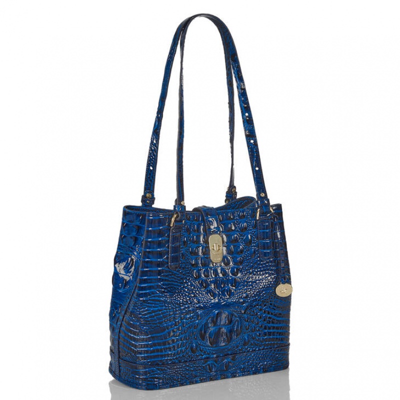 Blue Women\'s Brahmin Fiora Bucket Bags | 3520DHOCV