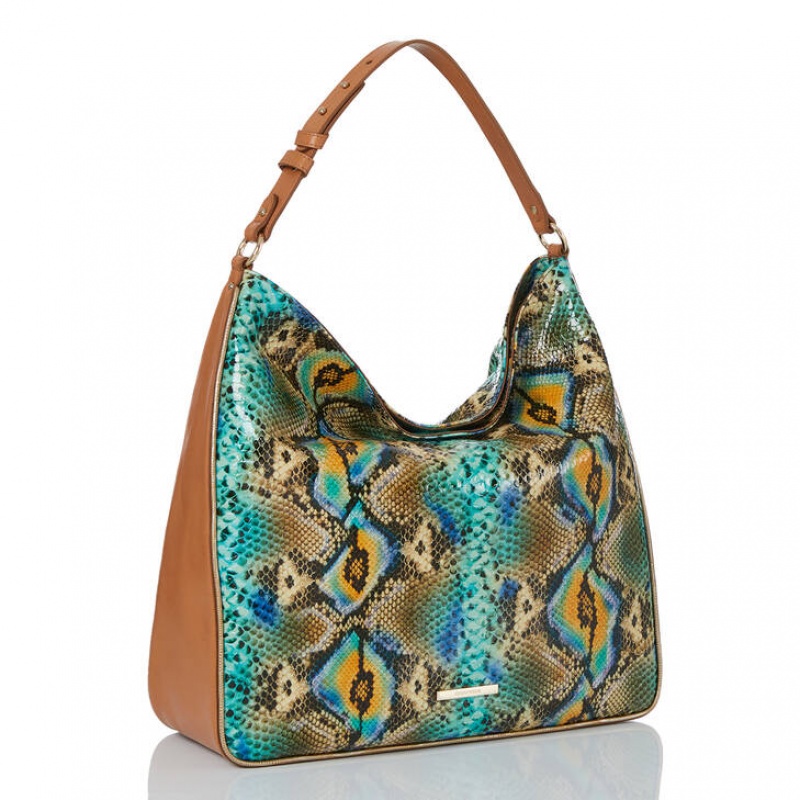 Blue Women's Brahmin Isabella Shoulder Bags | 4963UFGJS