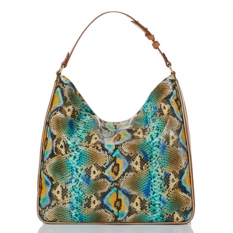 Blue Women's Brahmin Isabella Shoulder Bags | 4963UFGJS