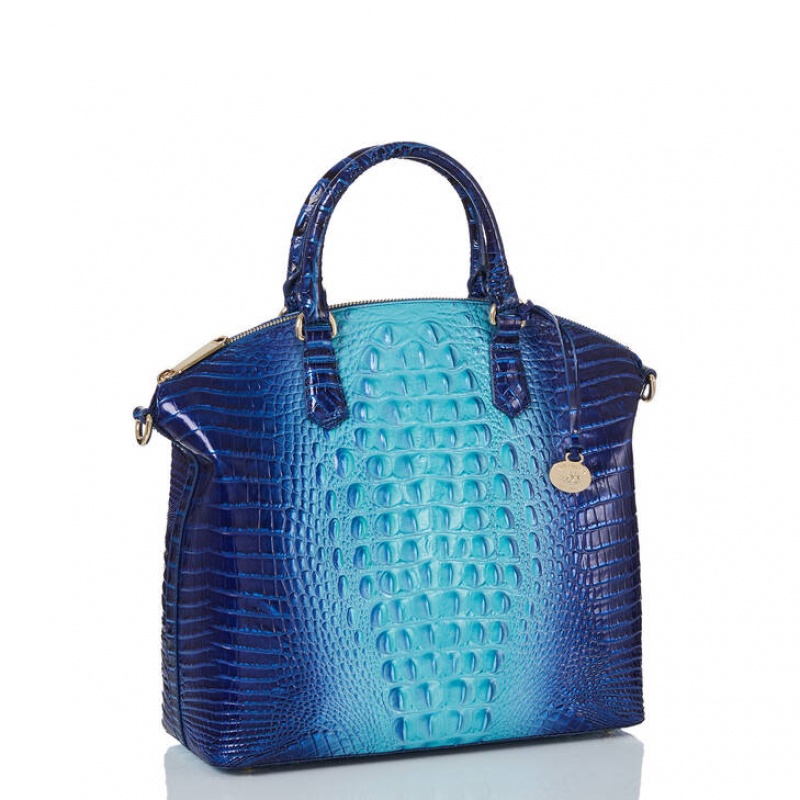 Blue Women's Brahmin Large Duxbury Satchel Bags | 5138XDFRN