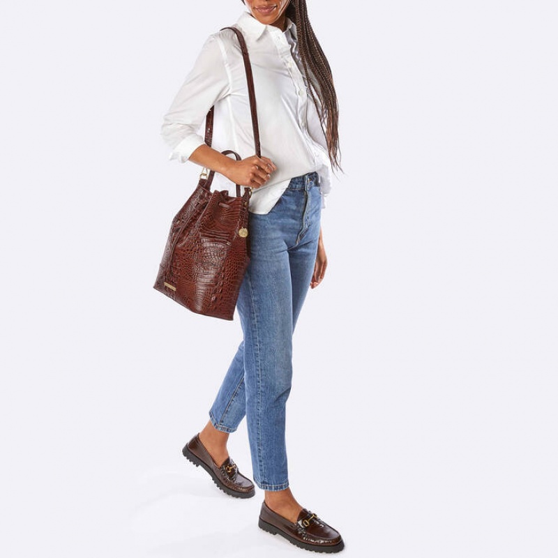 Blue Women's Brahmin Marlowe Bucket Bags | 1526RVGOI