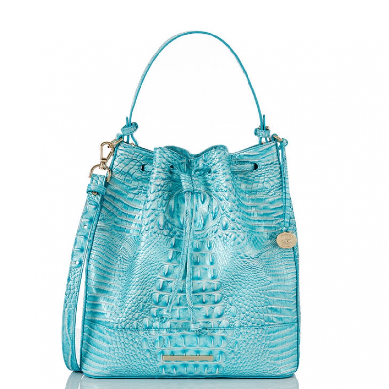 Blue Women's Brahmin Marlowe Bucket Bags | 0289UYRKJ