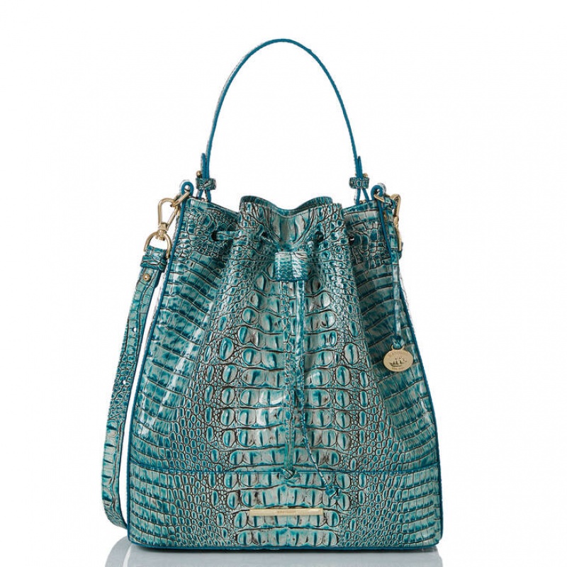 Blue Women's Brahmin Marlowe Bucket Bags | 5812JOSNU