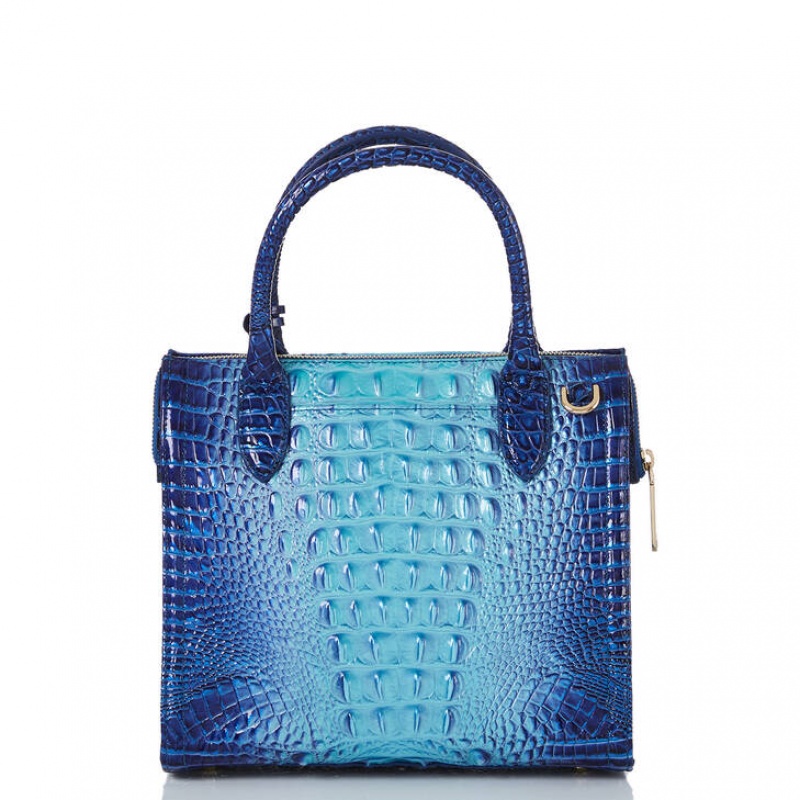 Blue Women's Brahmin Small Caroline Satchel Bags | 0597JPBXQ