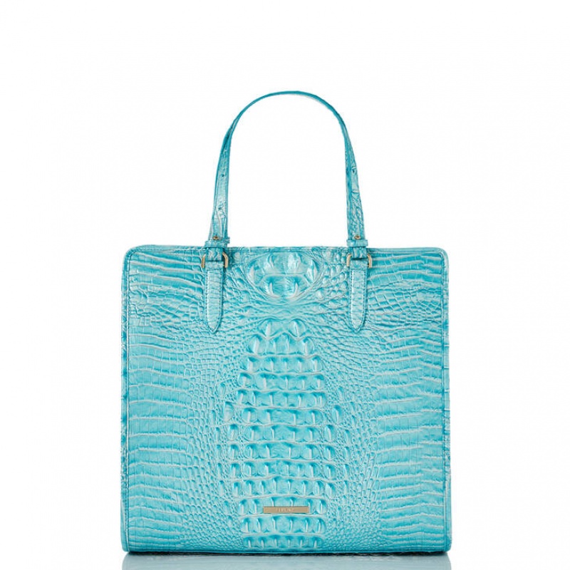 Blue Women\'s Brahmin Tia Tote Bags | 4983GAKPE