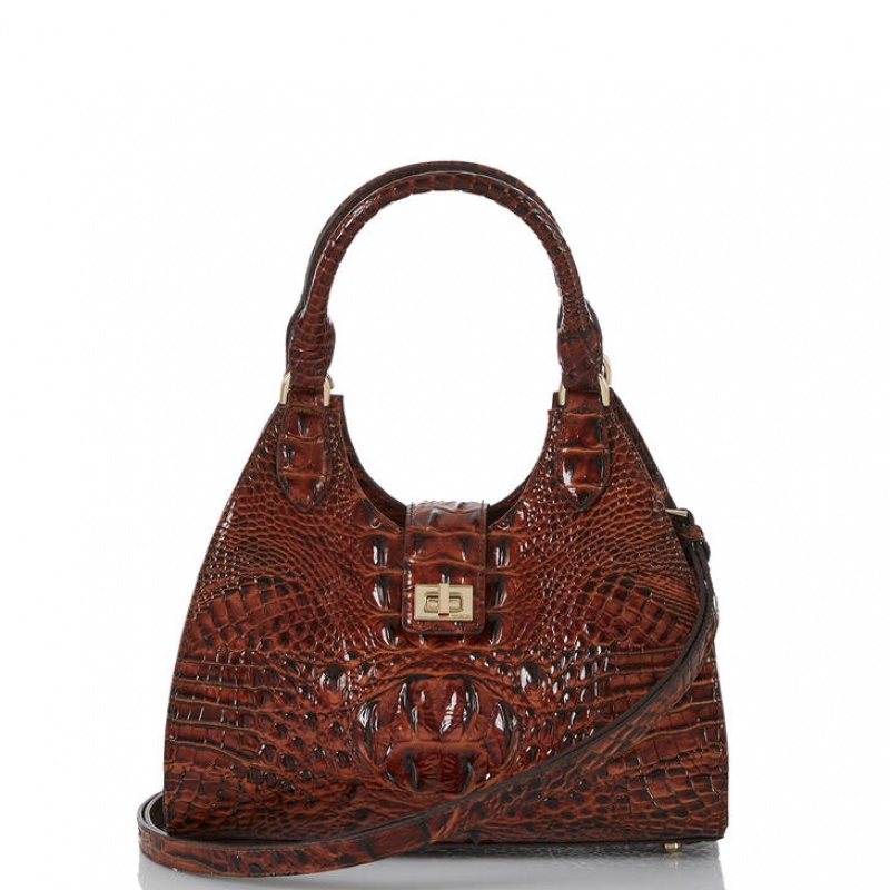 Brown Women's Brahmin Adrian Satchel Bags | 9156CDXAN