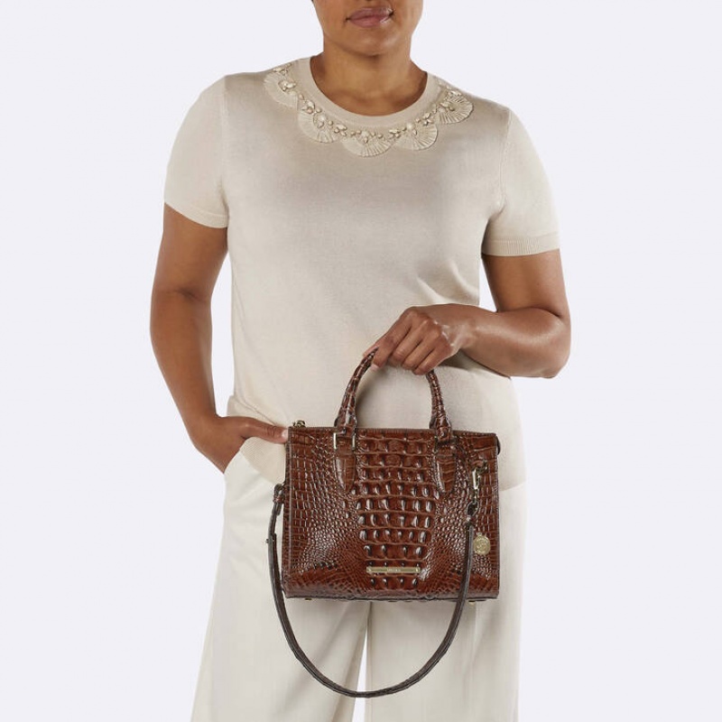 Brown Women's Brahmin Anywhere Convertible Satchel Bags | 1946IJBCX