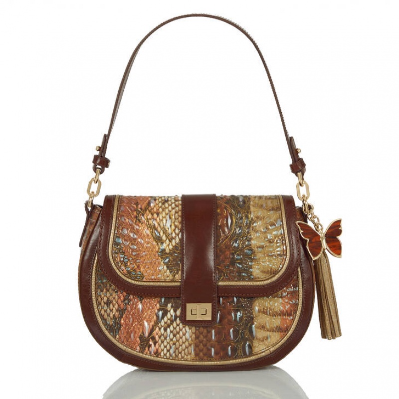 Brown Women's Brahmin Cynthia Shoulder Bags | 2806ETWYL