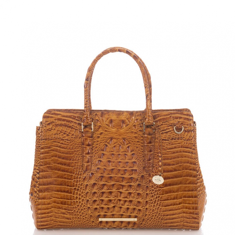 Brown Women\'s Brahmin Finley Carryall Satchel Bags | 6917JODXL