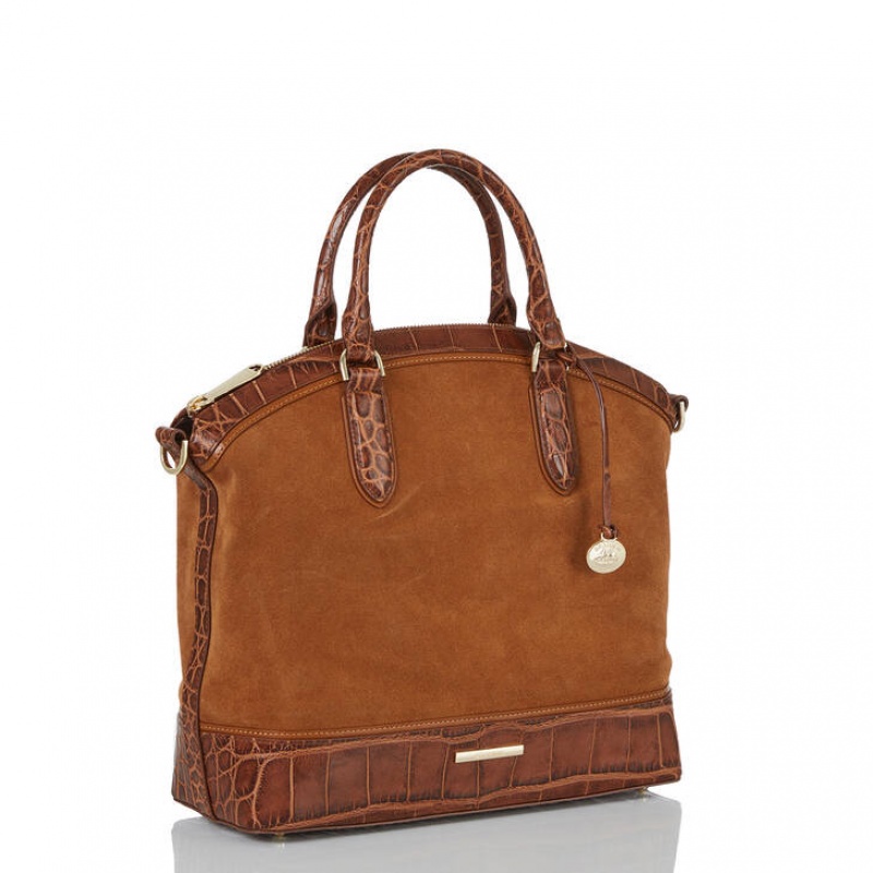 Brown Women's Brahmin Large Duxbury Satchel Bags | 3947NTMRZ