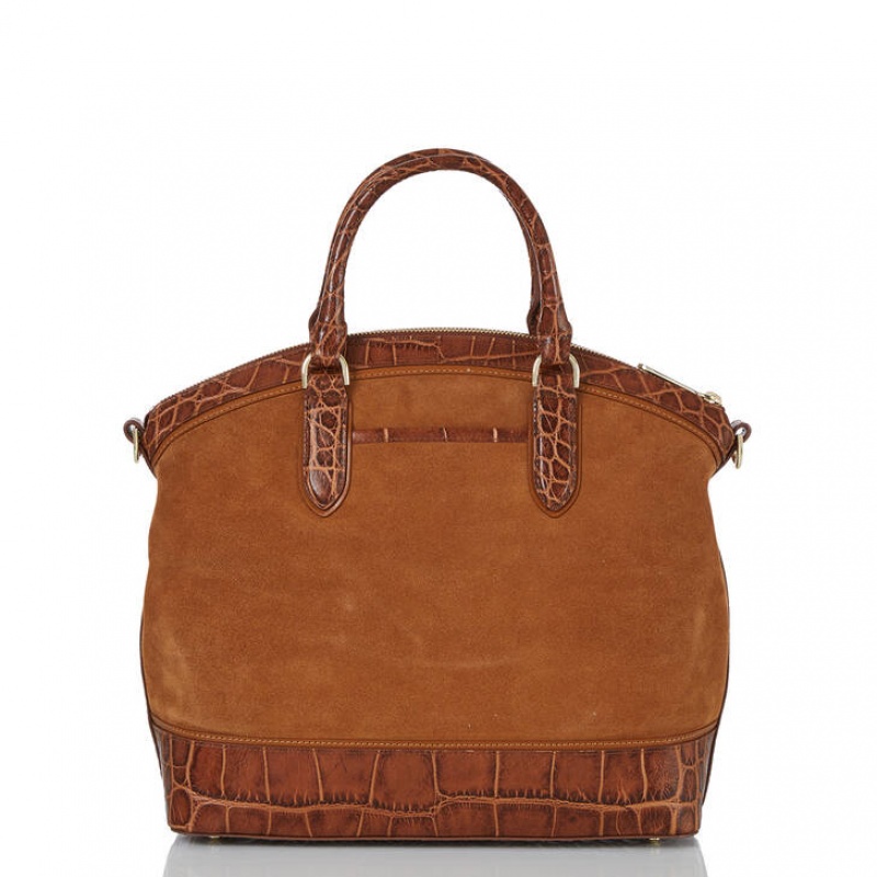 Brown Women's Brahmin Large Duxbury Satchel Bags | 3947NTMRZ