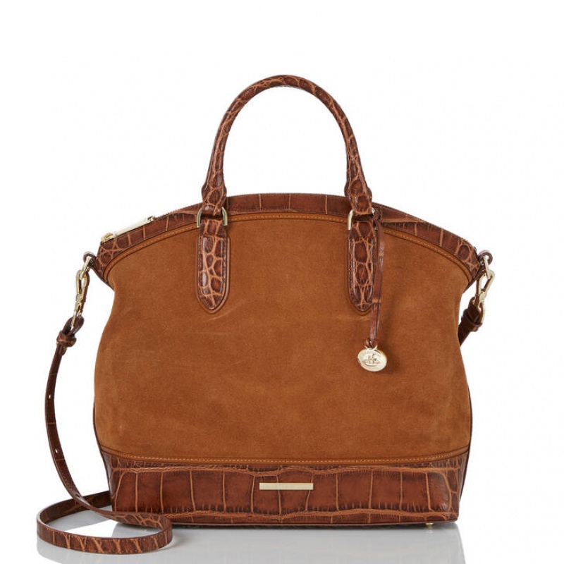 Brown Women's Brahmin Large Duxbury Satchel Bags | 3947NTMRZ