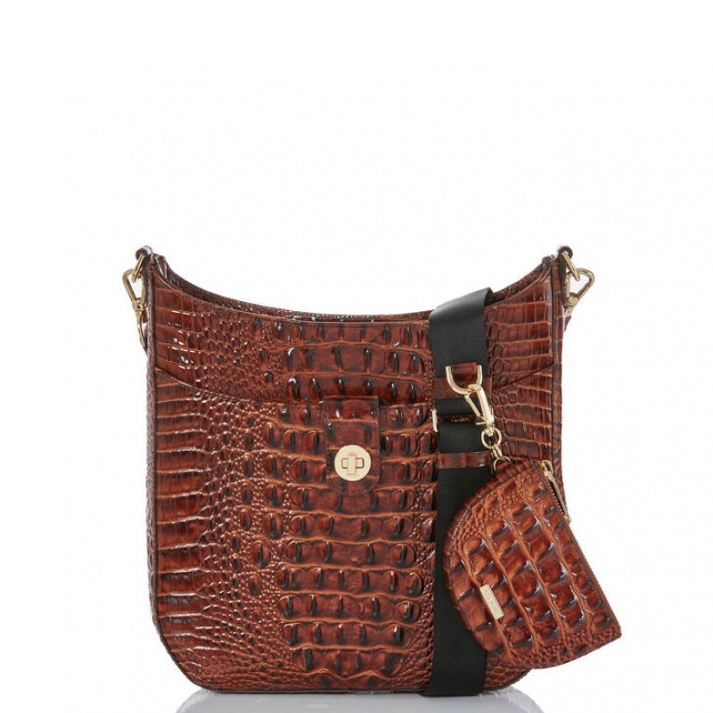 Brown Women's Brahmin Leia Crossbody Bags | 8201QTXWJ