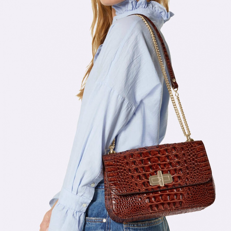 Brown Women's Brahmin Rosalie Crossbody Bags | 8395XKRVM