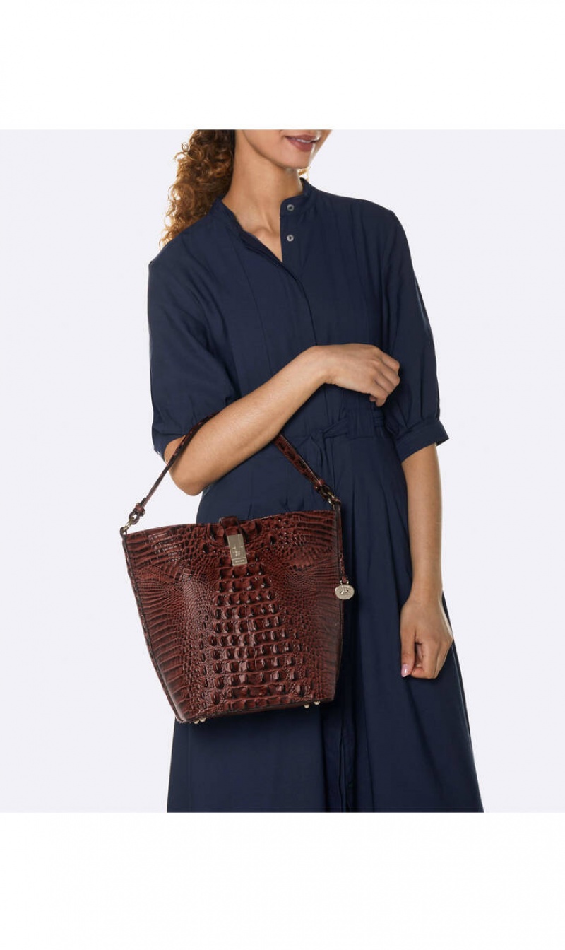 Brown Women's Brahmin Shira Bucket Bags | 6089HQXWS