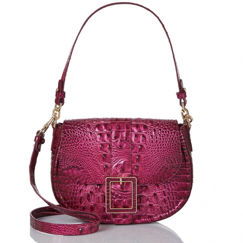 Burgundy Women\'s Brahmin Cynthia Shoulder Bags | 2079YMOLH