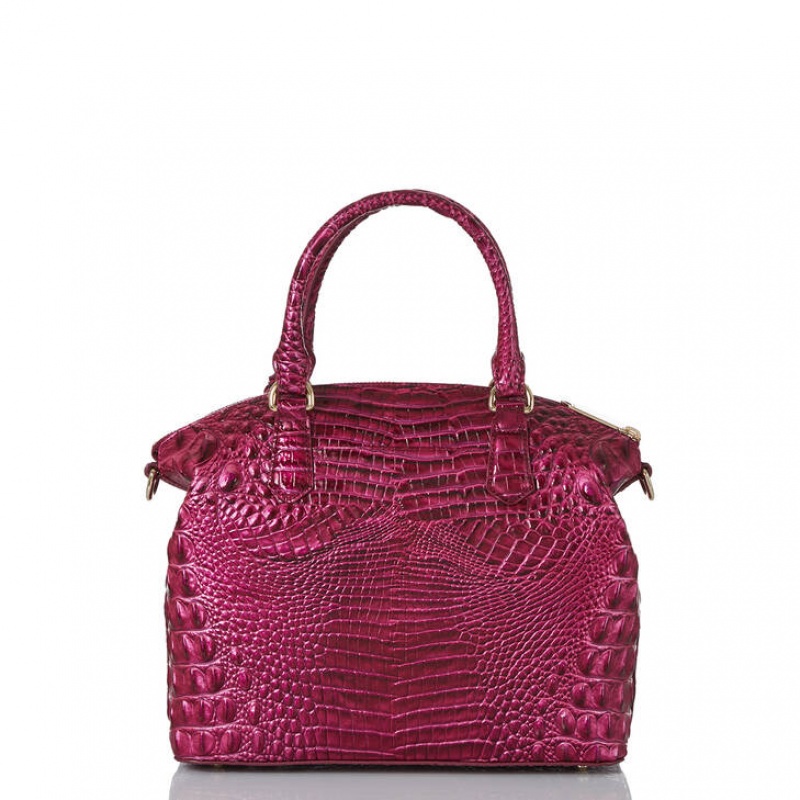 Burgundy Women's Brahmin Duxbury Satchel Bags | 8146AVOQD