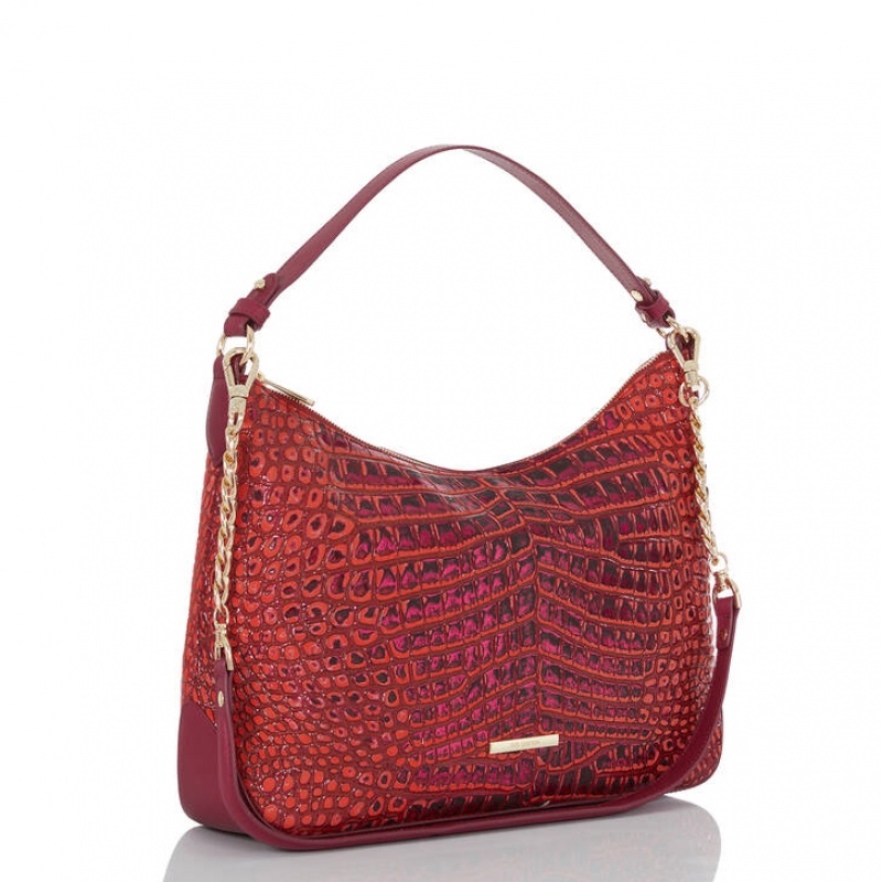 Burgundy Women's Brahmin Heather Shoulder Bags | 4093WNOLX