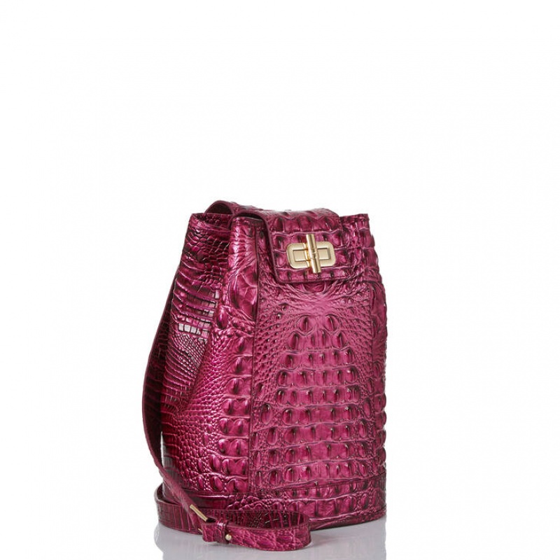 Burgundy Women's Brahmin Maddie Bucket Bags | 3605TOJZH