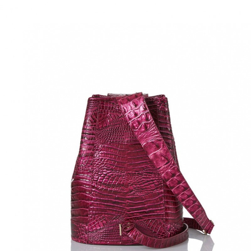 Burgundy Women's Brahmin Maddie Bucket Bags | 3605TOJZH