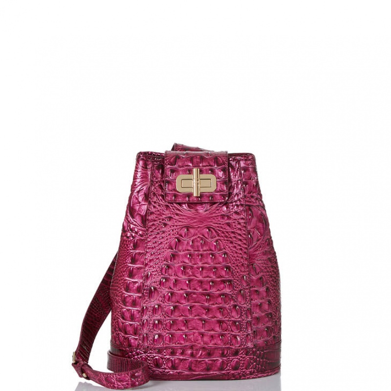 Burgundy Women\'s Brahmin Maddie Bucket Bags | 3605TOJZH