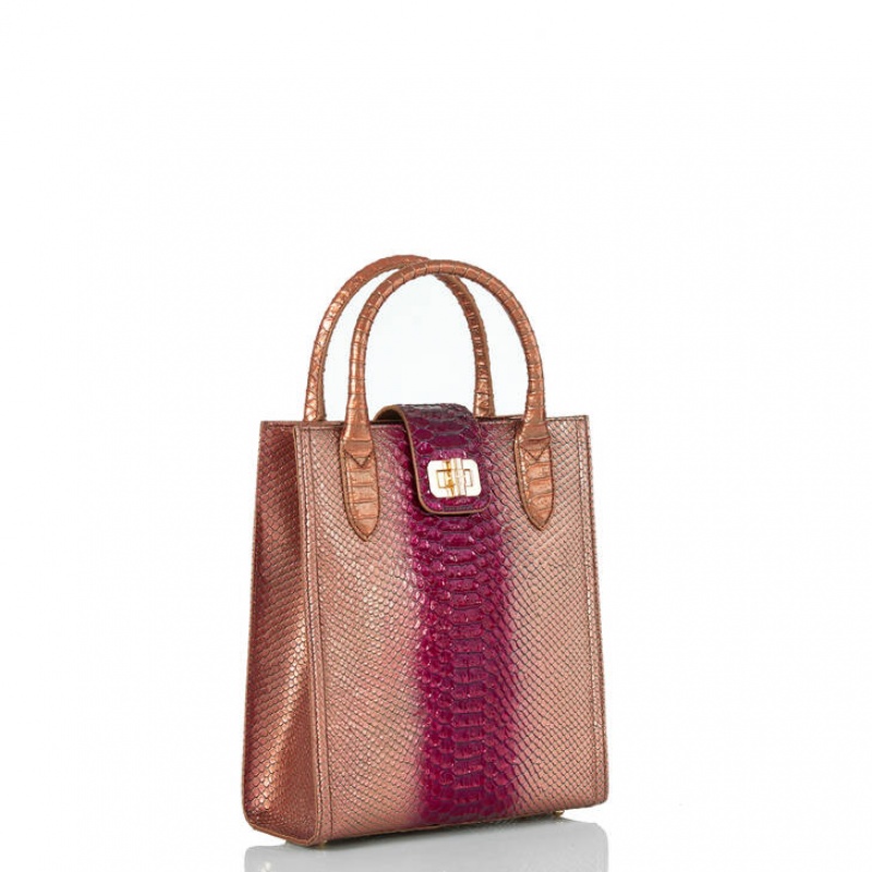 Burgundy Women's Brahmin Moira Tote Bags | 2795YNQLM