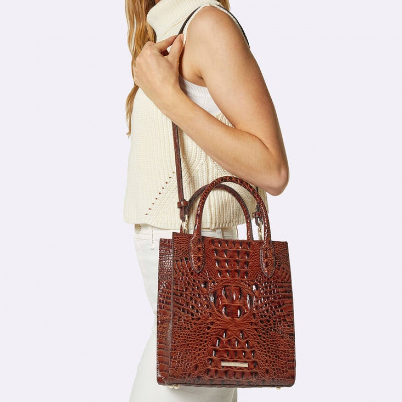 Burgundy Women's Brahmin Moira Tote Bags | 2795YNQLM