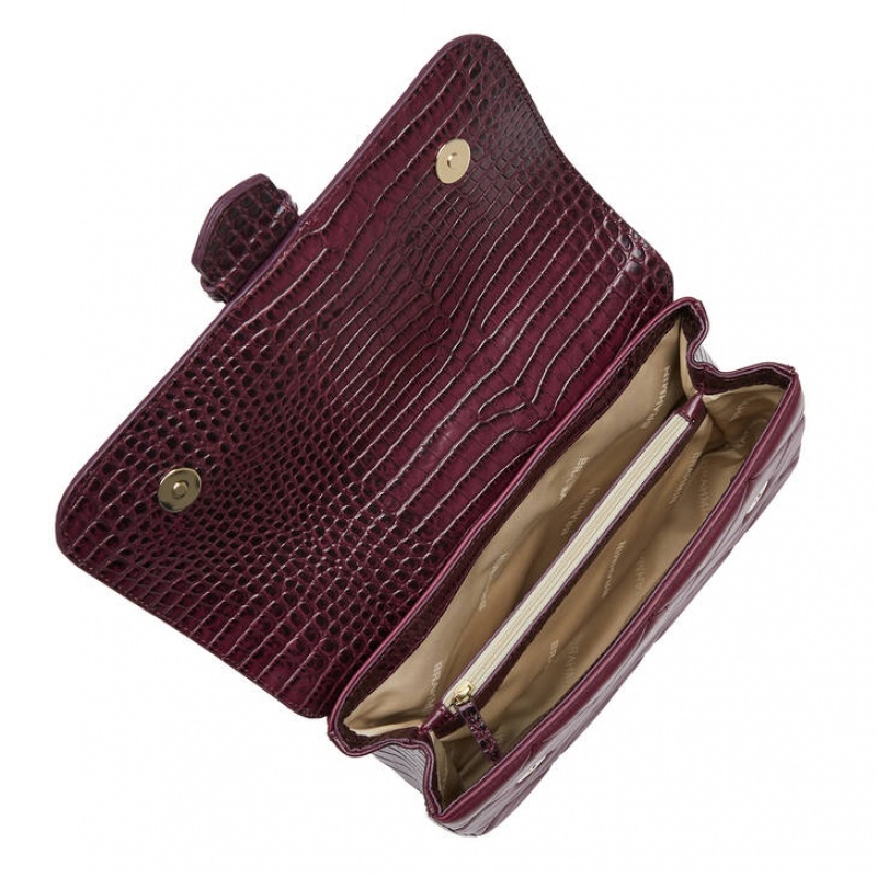 Burgundy Women's Brahmin Rosalie Crossbody Bags | 6937WBRJC