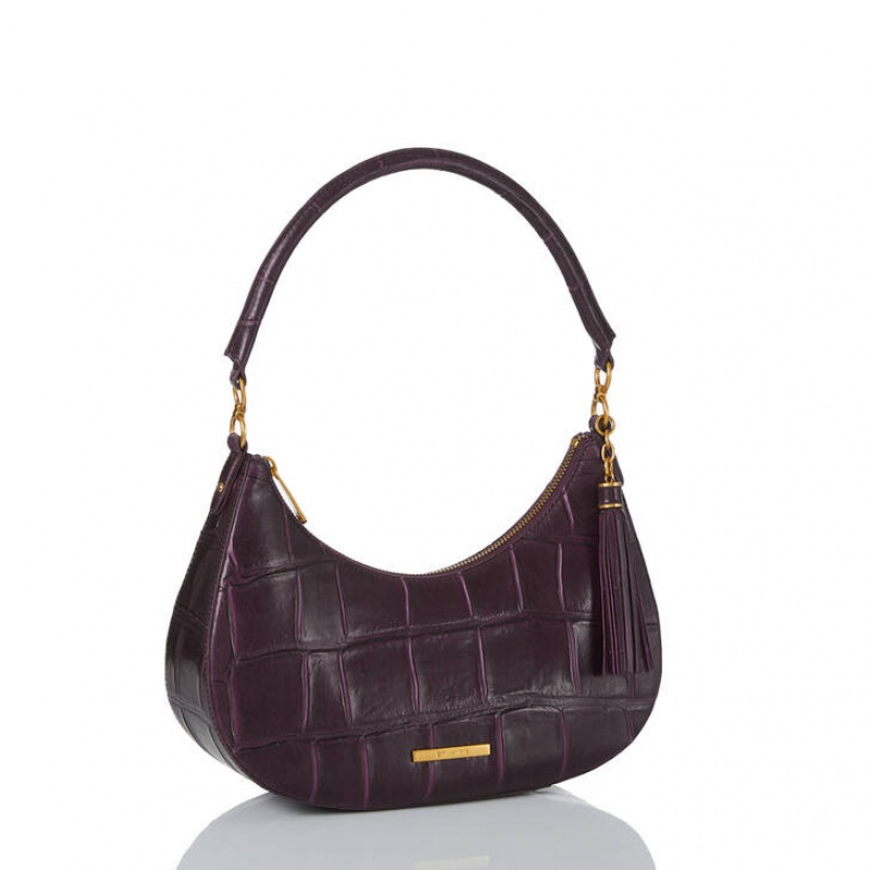 Burgundy Women's Brahmin Small Bekka Shoulder Bags | 5394YZGBL