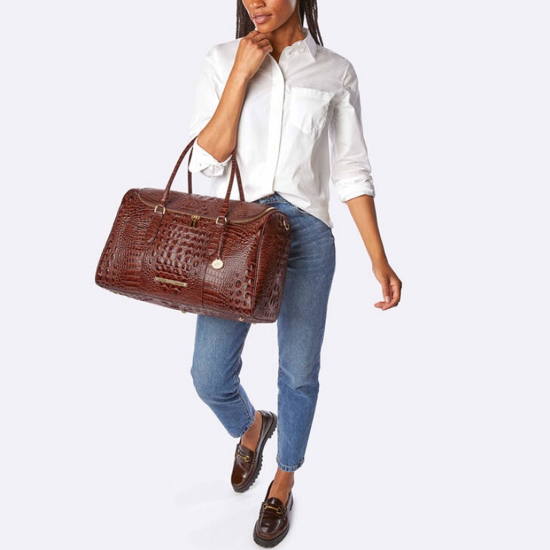 Burgundy Women's Brahmin Talulla Travel Bags | 7861DLWGI