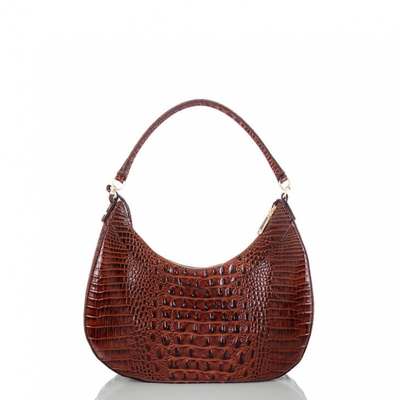 Chocolate Women's Brahmin Bekka Shoulder Bags | 5038PZLJA