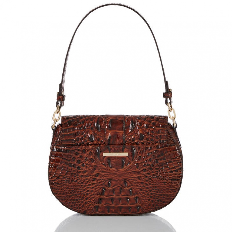 Chocolate Women's Brahmin Cynthia Shoulder Bags | 9732FRKOC