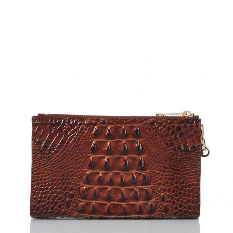 Chocolate Women's Brahmin Daisy Clutch Bags | 0378CSUTA