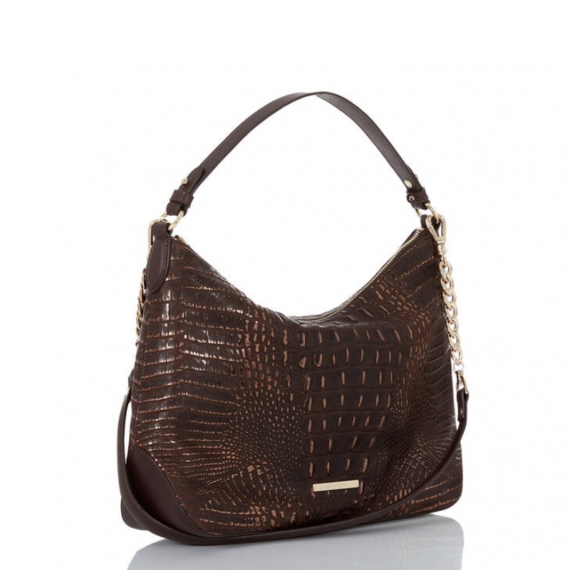 Chocolate Women's Brahmin Heather Shoulder Bags | 6380PZXTI