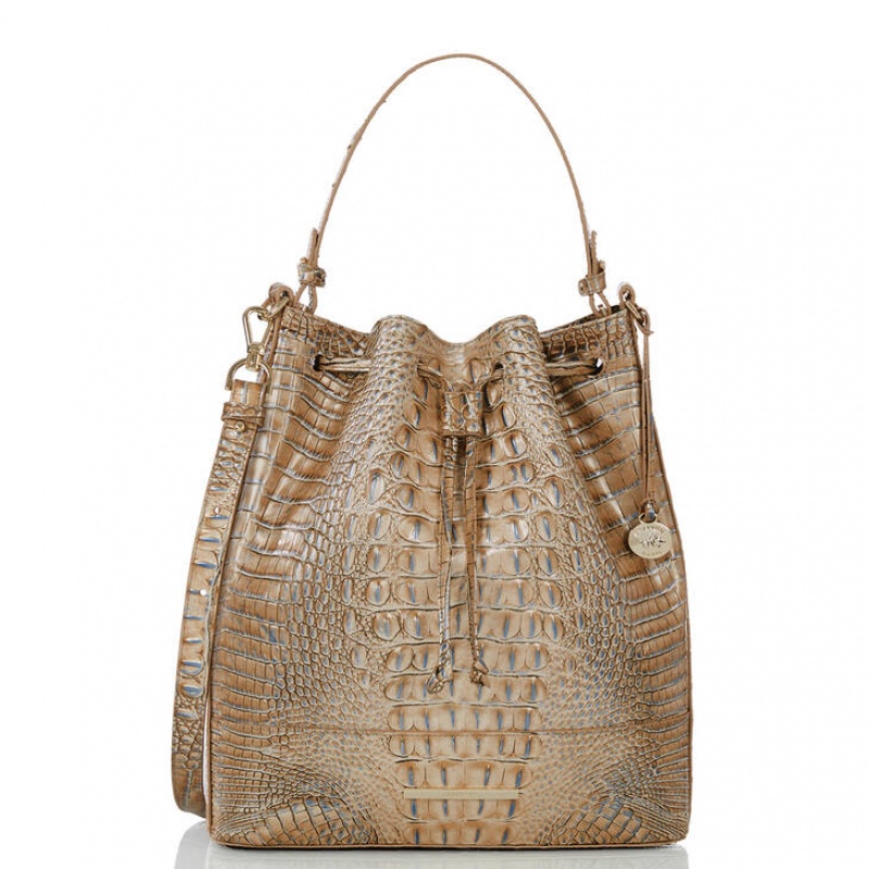 Chocolate Women's Brahmin Marlowe Bucket Bags | 8751SKAFB