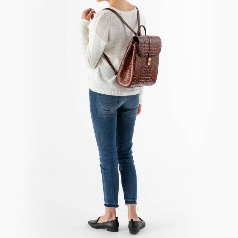 Chocolate Women's Brahmin Sadie Backpacks | 3718RAODE